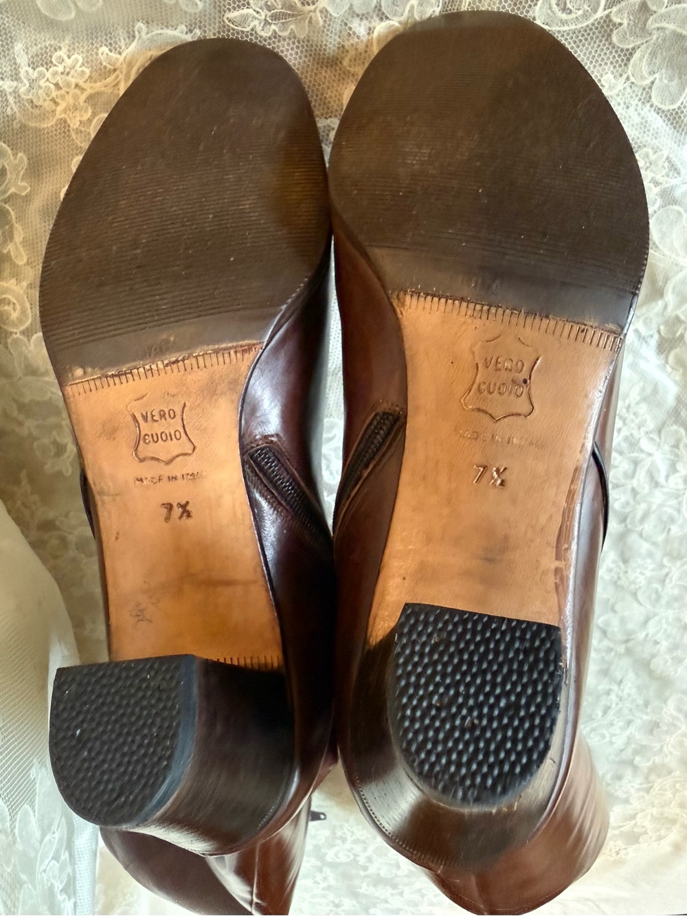 Vint Rare Ferragamo 7.5 Knee High Leather Riding Boots VINTAGE Saks 5th Collab - Picture 9 of 14